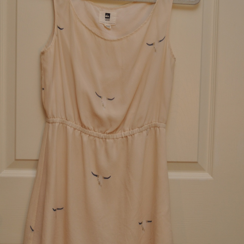 Cinched Waist Western Buffalo Skull Print Dress